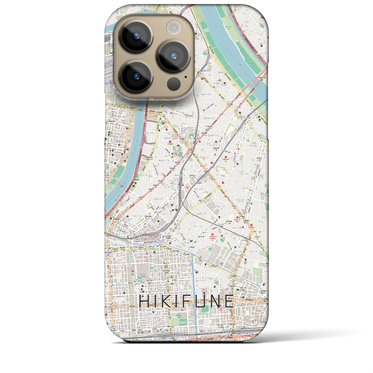【曳舟(東京都)】地図柄iPhoneケース(バックカバータイプ)