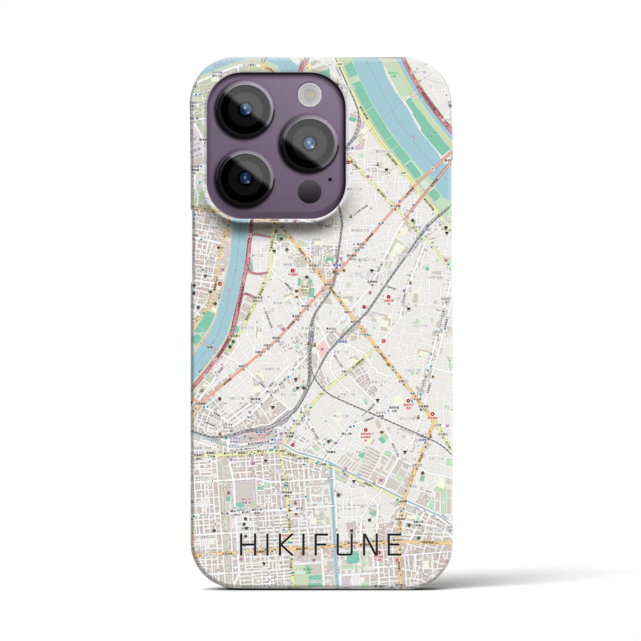【曳舟(東京都)】地図柄iPhoneケース(バックカバータイプ)