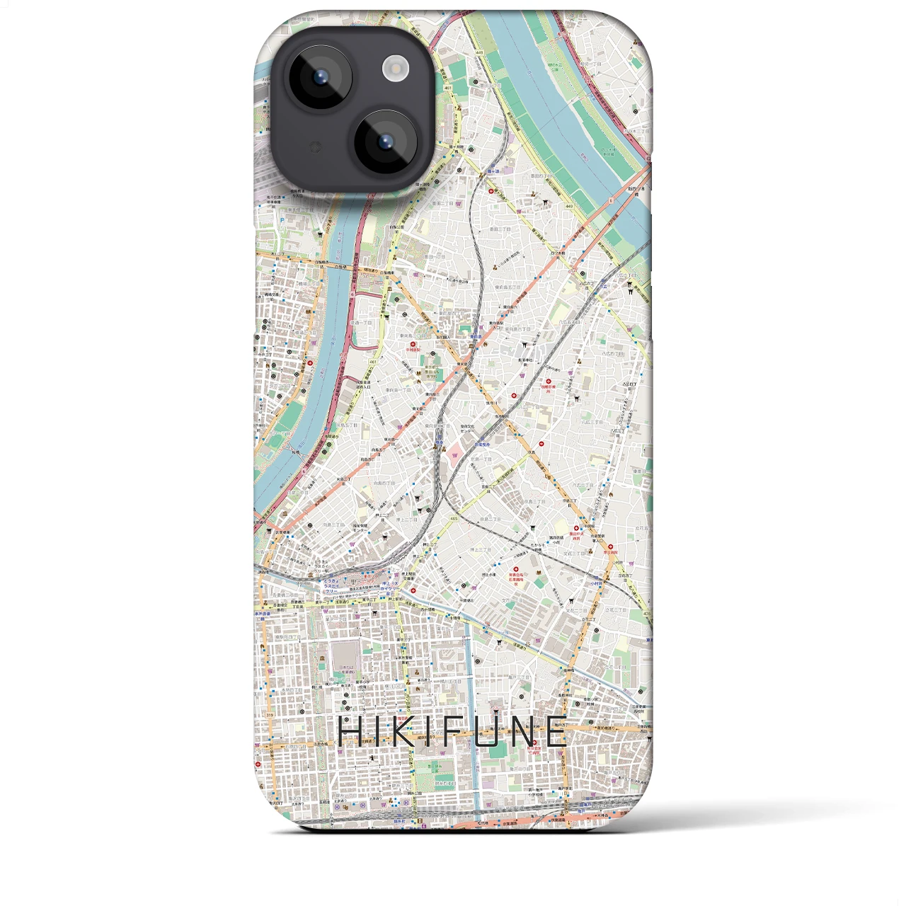 【曳舟(東京都)】地図柄iPhoneケース(バックカバータイプ)