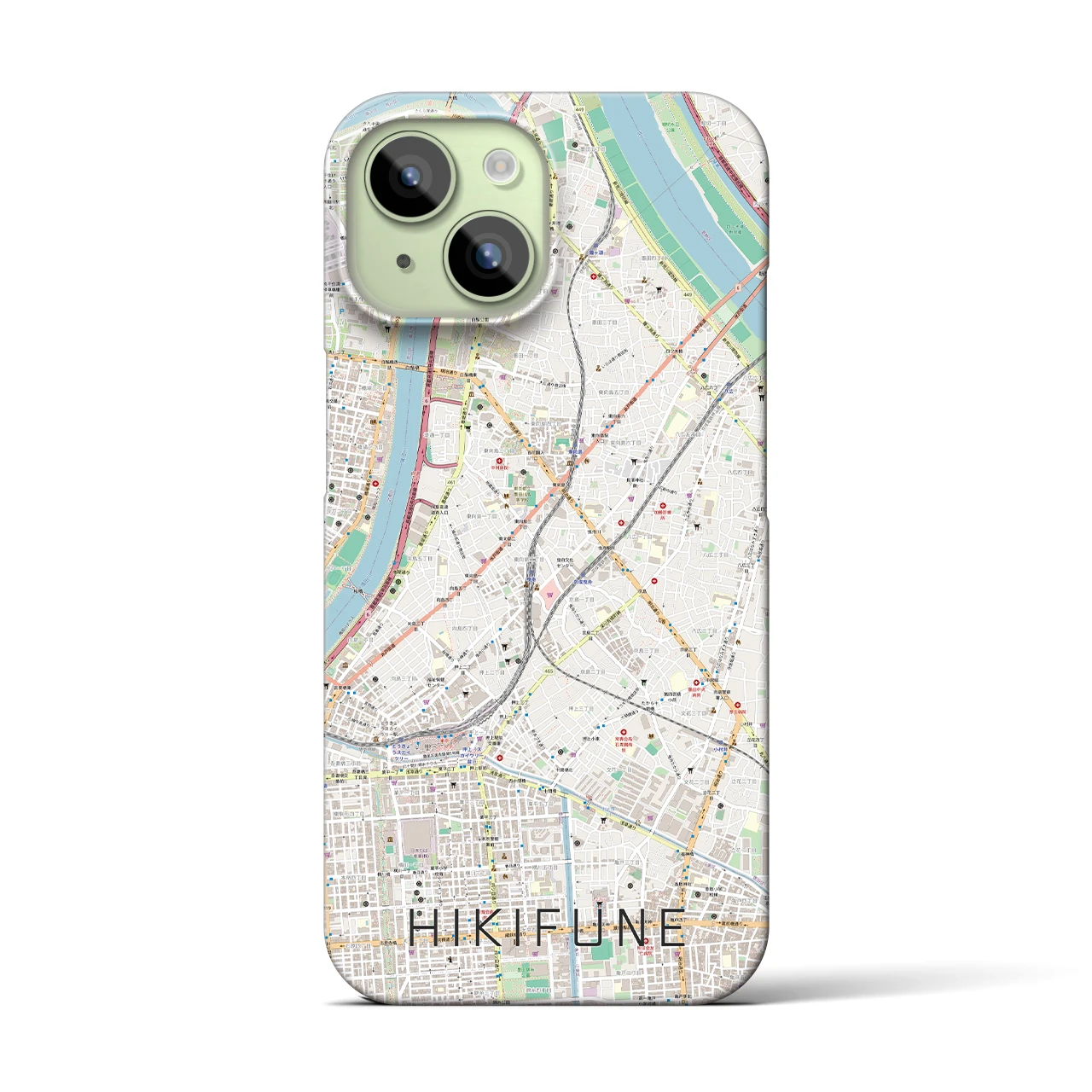 【曳舟(東京都)】地図柄iPhoneケース(バックカバータイプ)