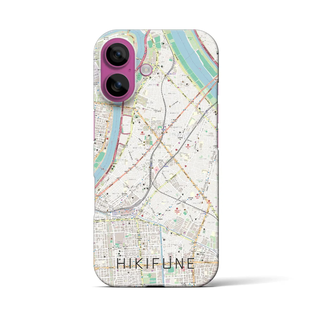 【曳舟(東京都)】地図柄iPhoneケース(バックカバータイプ)