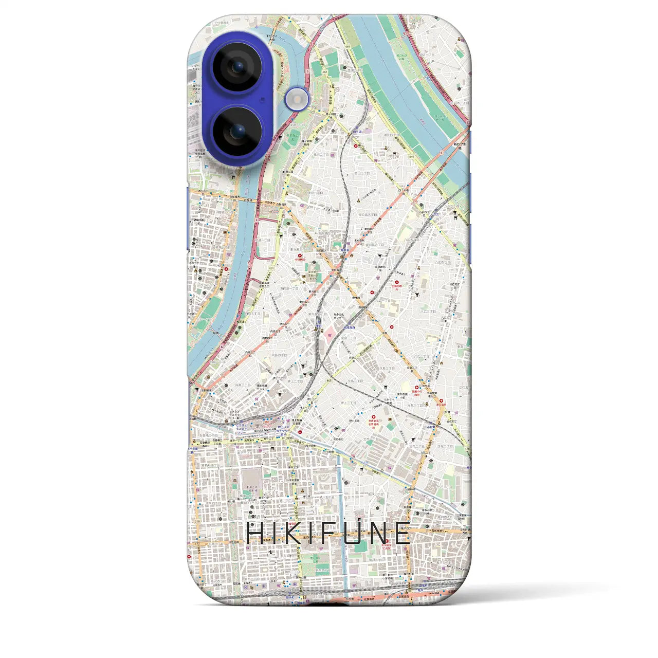 【曳舟(東京都)】地図柄iPhoneケース(バックカバータイプ)ナチュラル・iPhone 16 Pro Max 用