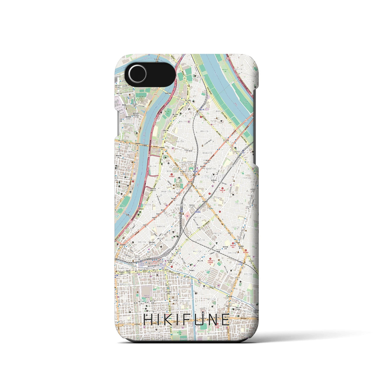 【曳舟(東京都)】地図柄iPhoneケース(バックカバータイプ)