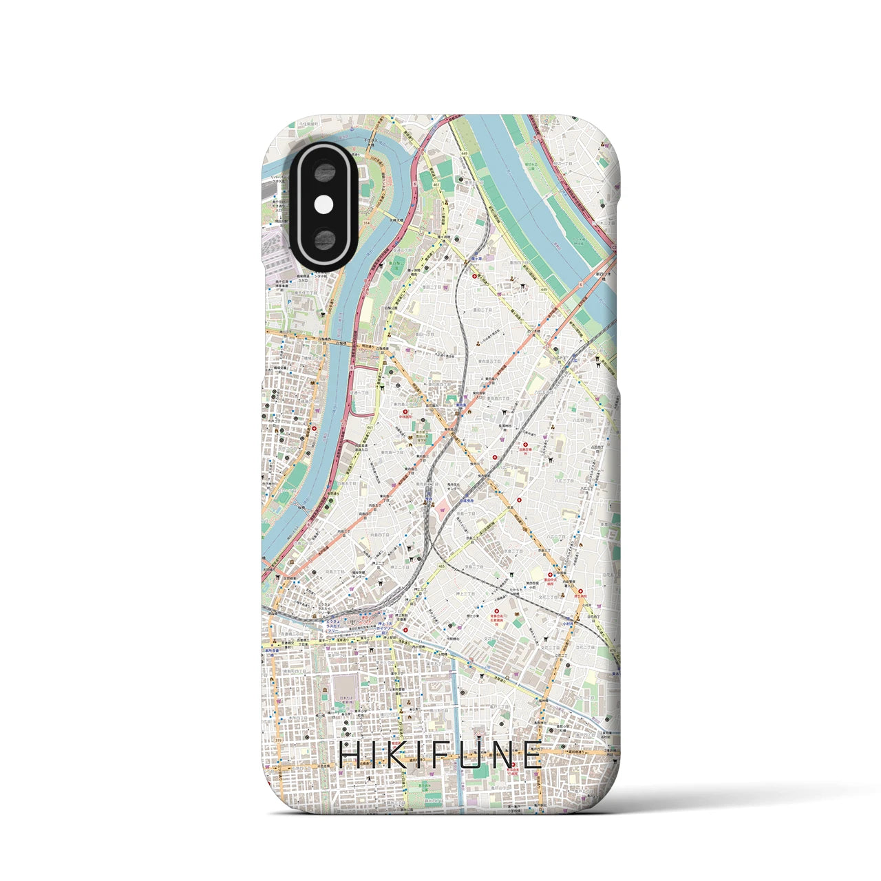 【曳舟(東京都)】地図柄iPhoneケース(バックカバータイプ)