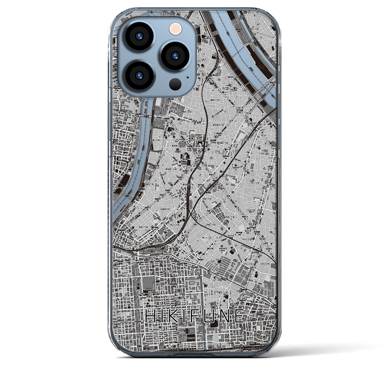 【曳舟(東京都)】地図柄iPhoneケース(クリアタイプ)