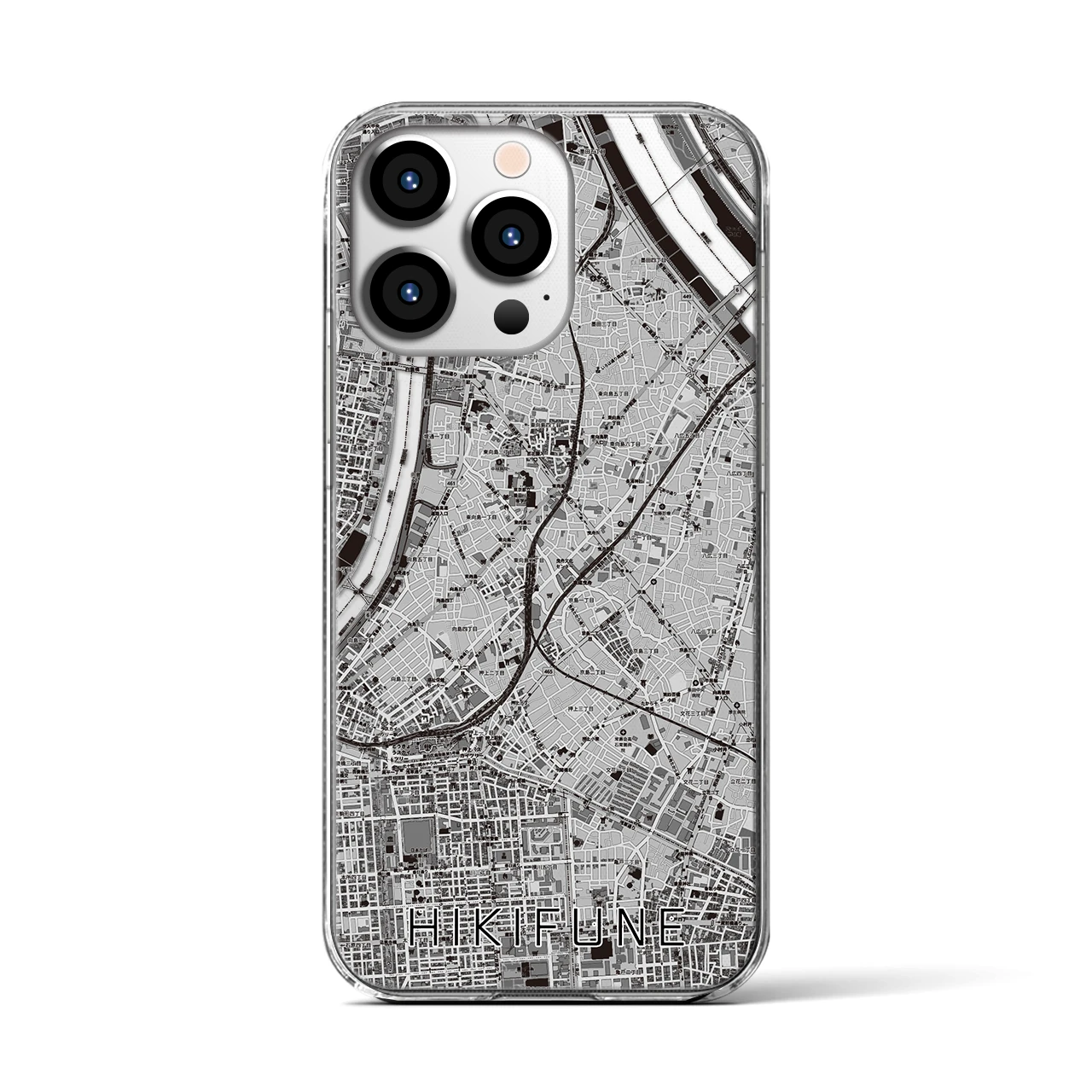 【曳舟(東京都)】地図柄iPhoneケース(クリアタイプ)