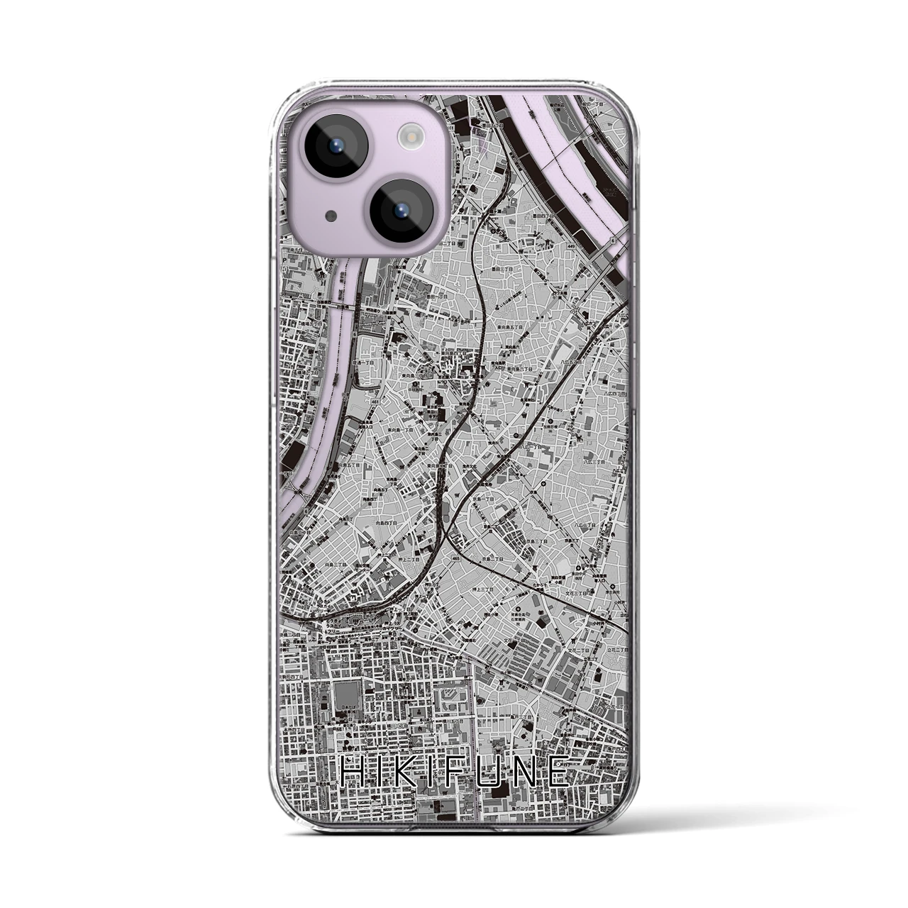 【曳舟(東京都)】地図柄iPhoneケース(クリアタイプ)