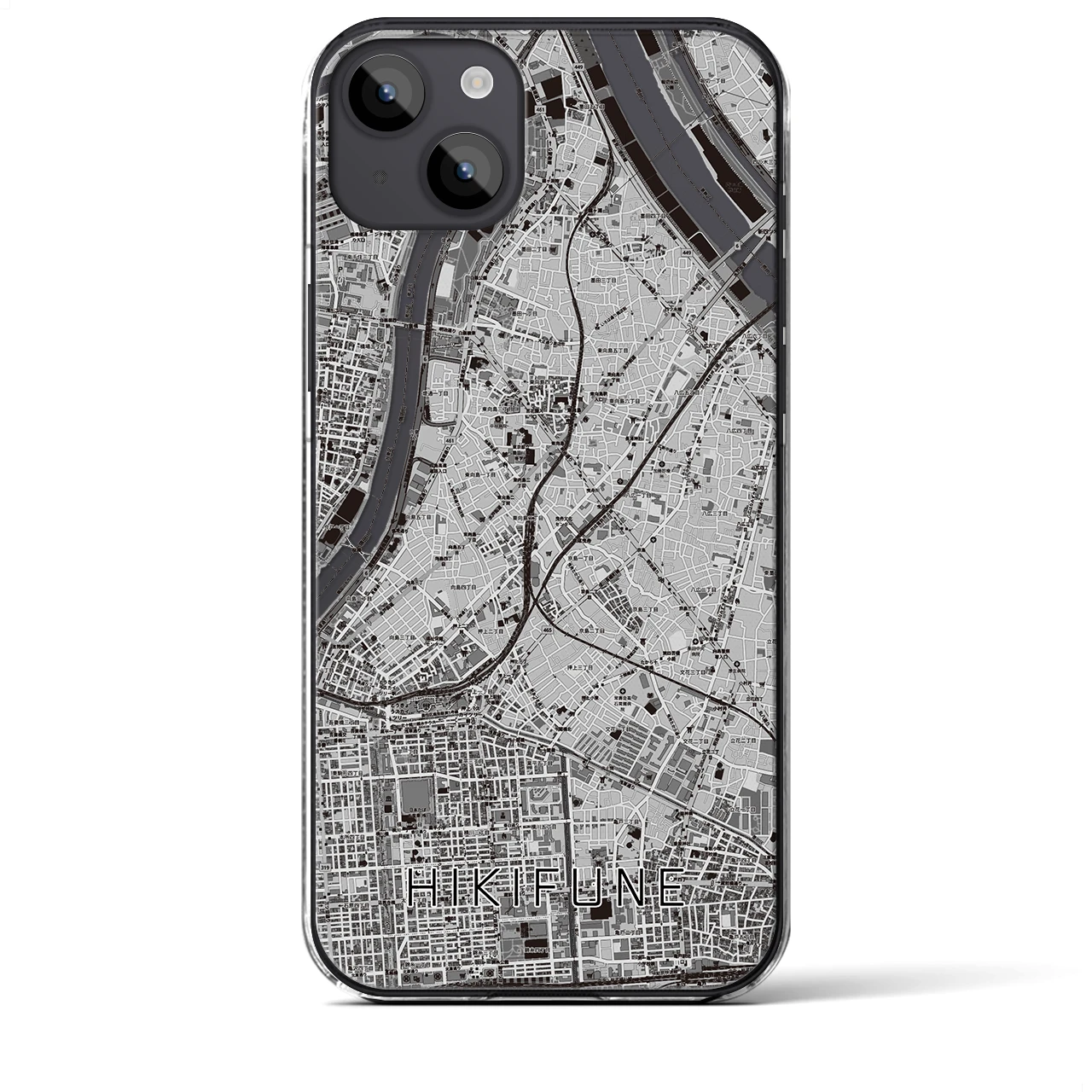 【曳舟(東京都)】地図柄iPhoneケース(クリアタイプ)