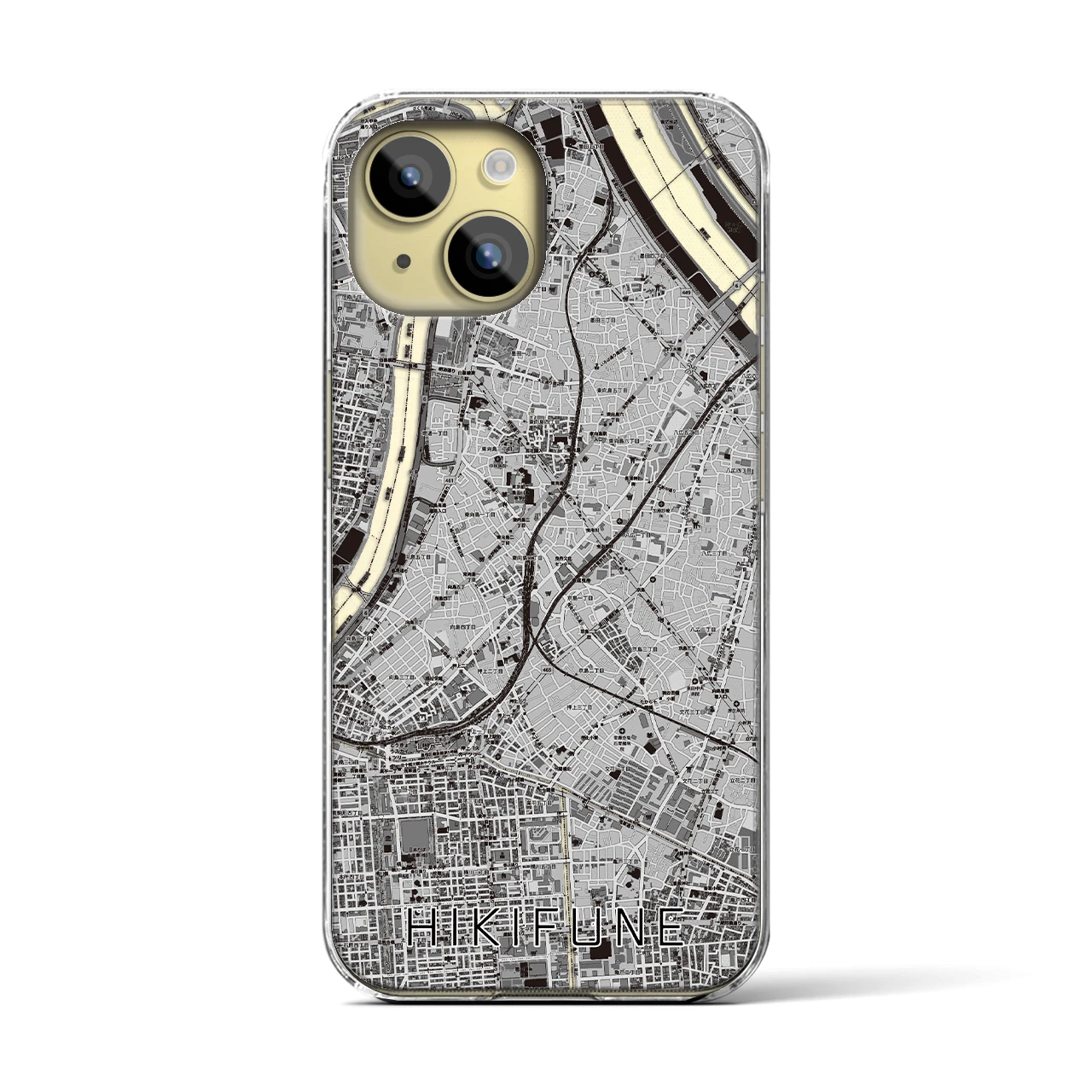 【曳舟(東京都)】地図柄iPhoneケース(クリアタイプ)