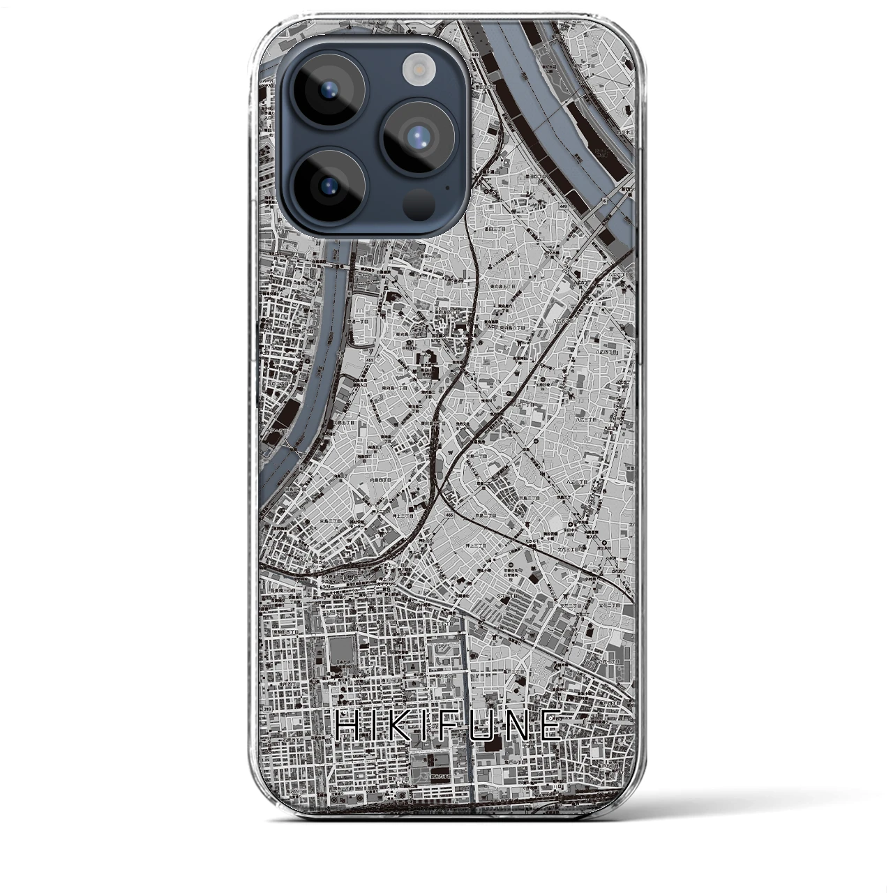 【曳舟(東京都)】地図柄iPhoneケース(クリアタイプ)