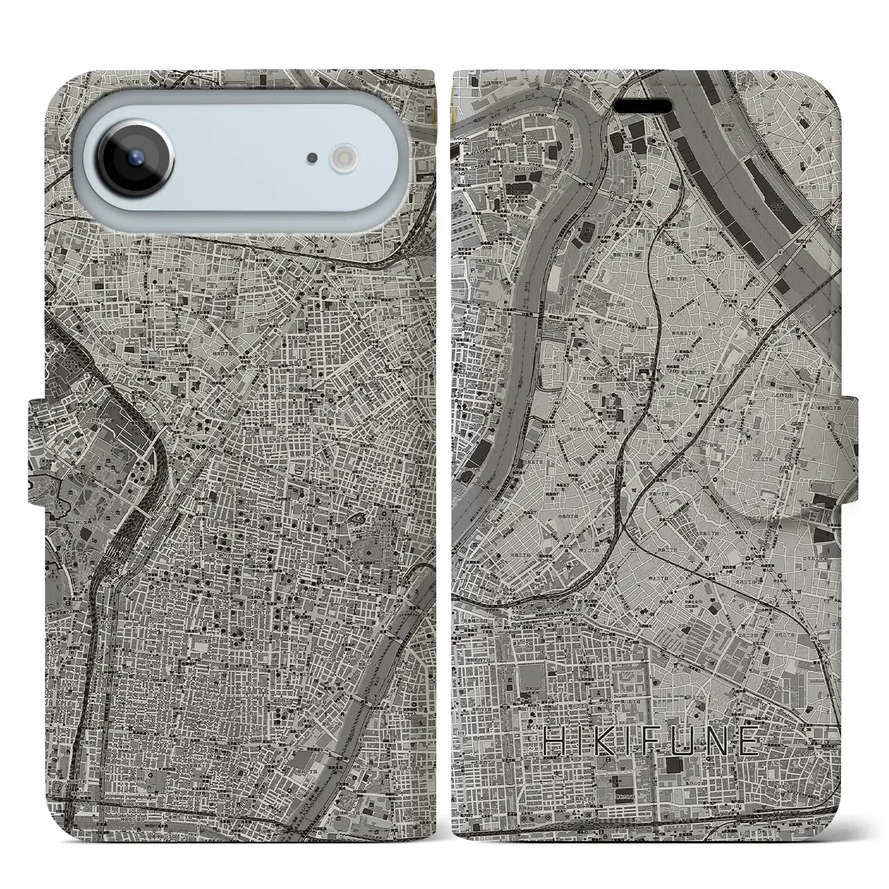 【曳舟(東京都)】地図柄iPhoneケース(手帳タイプ)