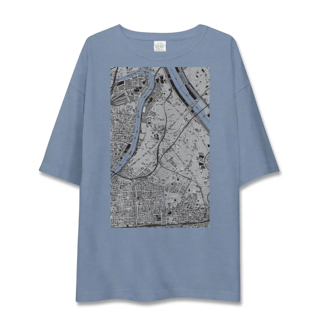 【曳舟(東京都)】地図柄ビッグシルエットTシャツ