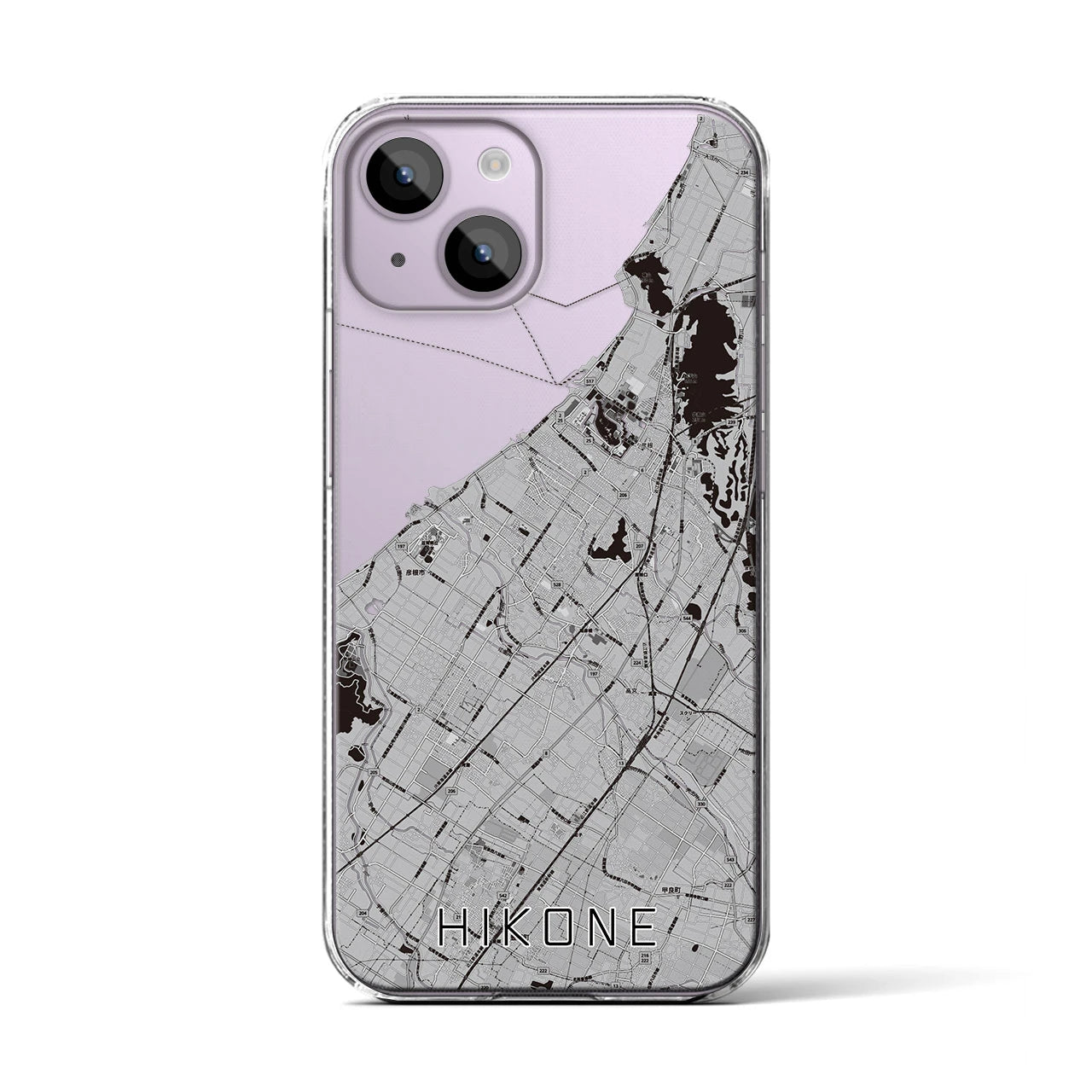 【彦根(滋賀県)】地図柄iPhoneケース(クリアタイプ)