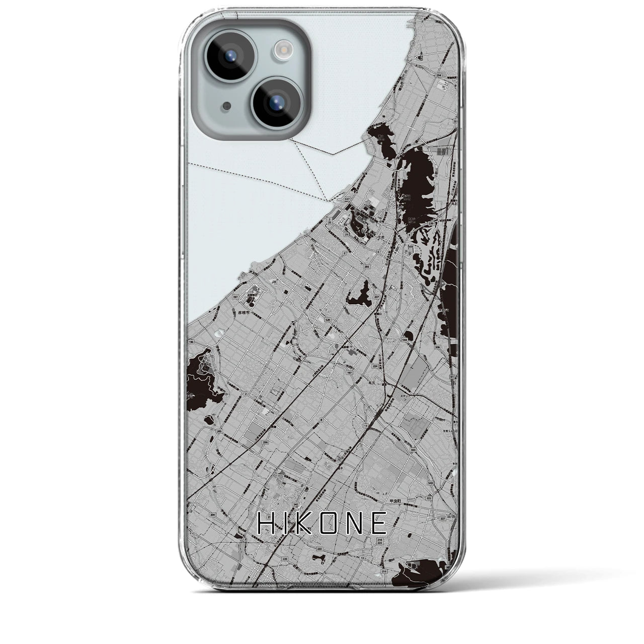 【彦根(滋賀県)】地図柄iPhoneケース(クリアタイプ)