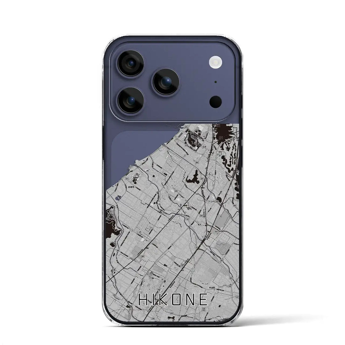 【彦根(滋賀県)】地図柄iPhoneケース(クリアタイプ)モノトーン・iPhone 17 Pro Max 用