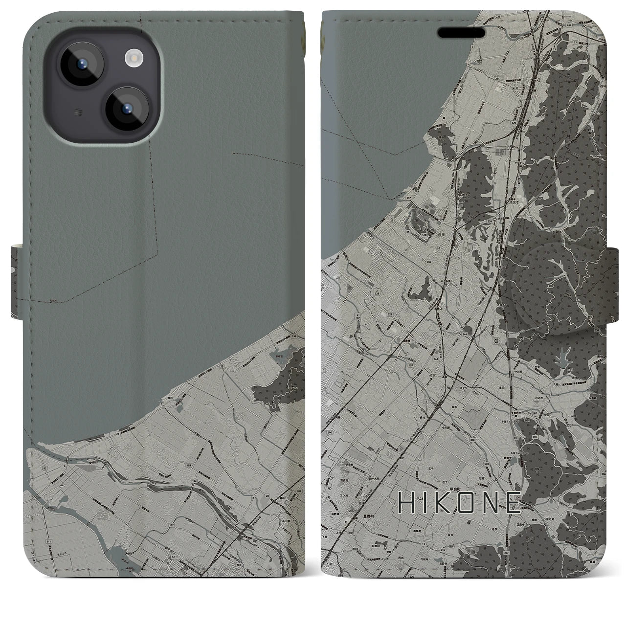 【彦根(滋賀県)】地図柄iPhoneケース(手帳タイプ)