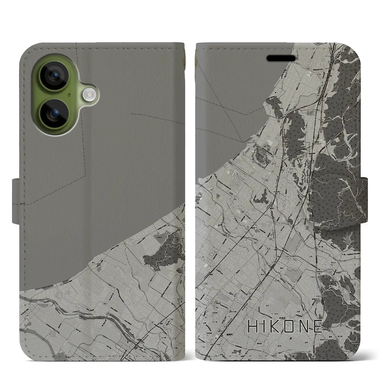 【彦根(滋賀県)】地図柄iPhoneケース(手帳タイプ)