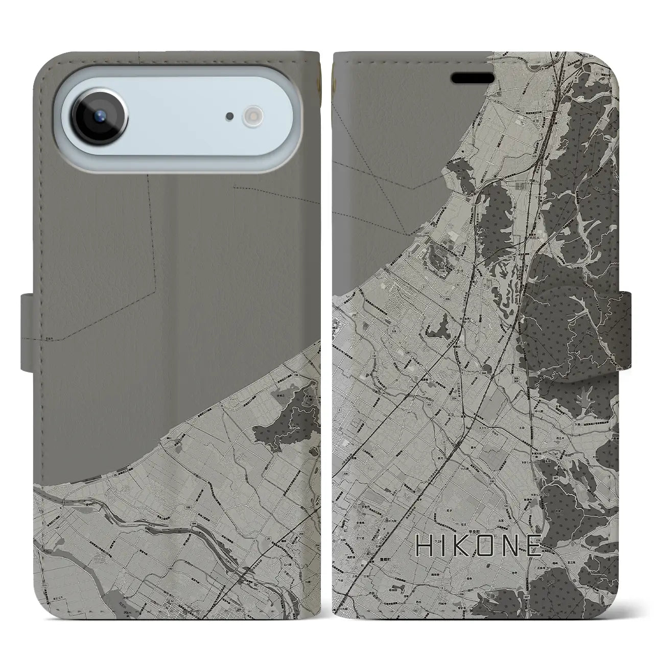 【彦根(滋賀県)】地図柄iPhoneケース(手帳タイプ)