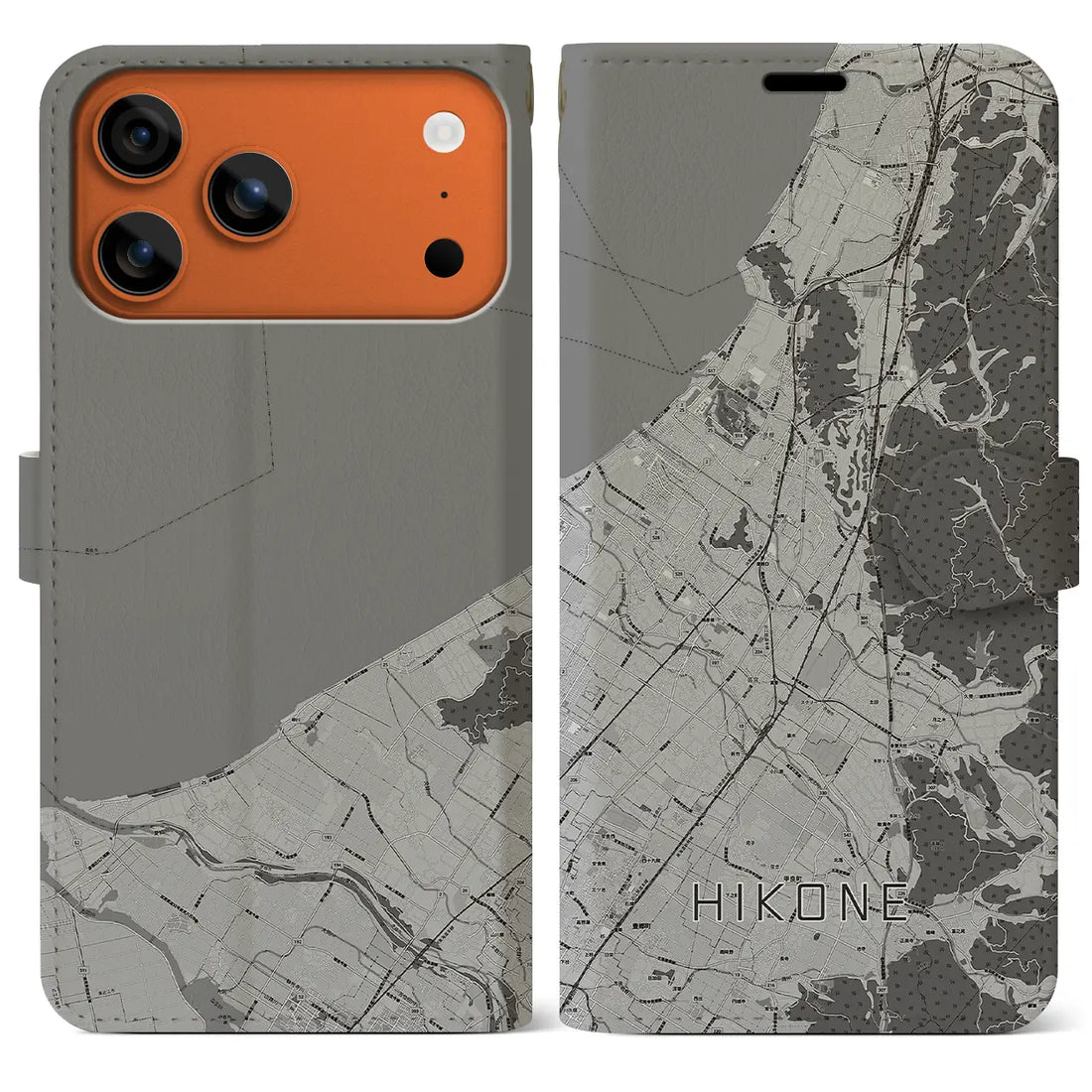 【彦根(滋賀県)】地図柄iPhoneケース(手帳タイプ)