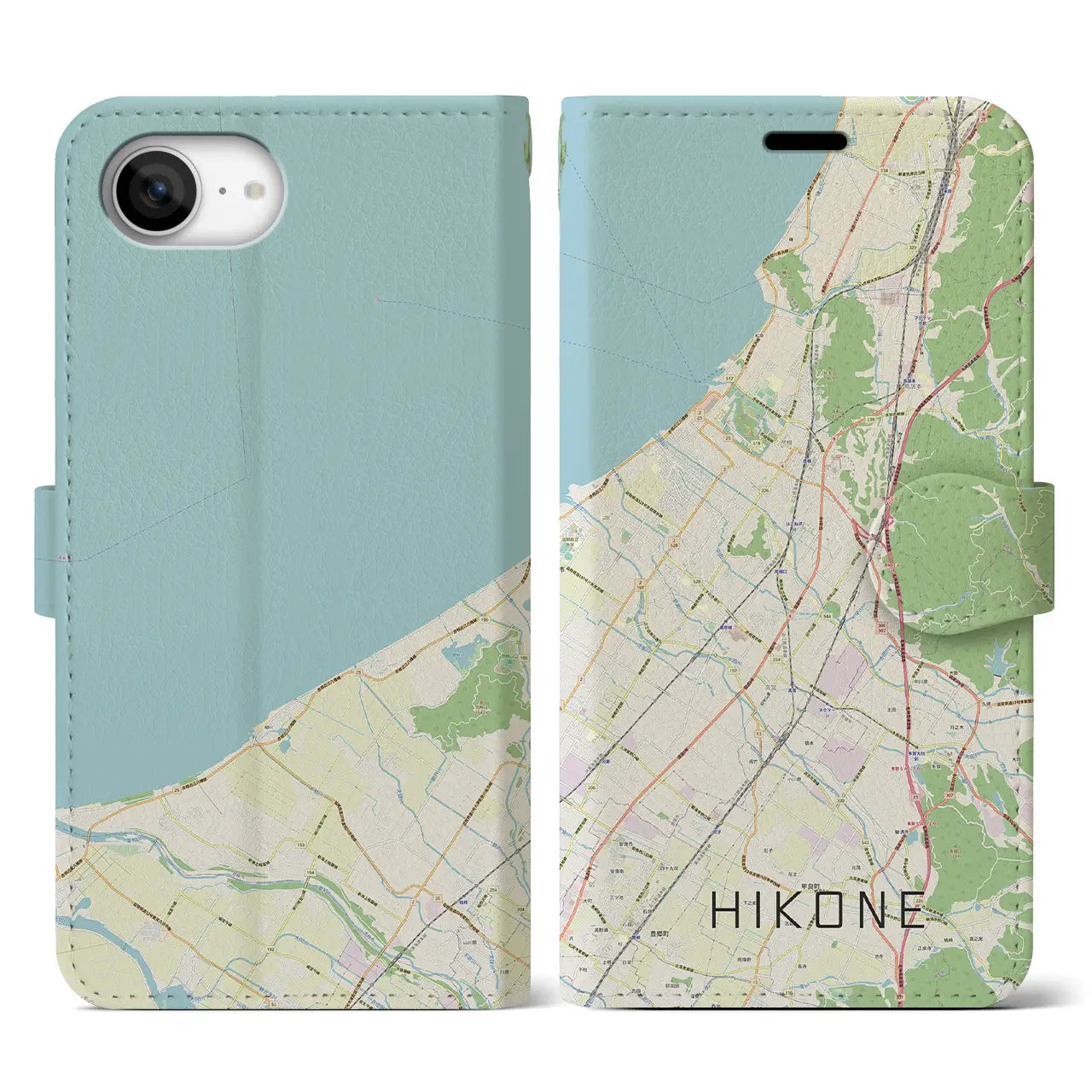【彦根(滋賀県)】地図柄iPhoneケース(手帳タイプ)