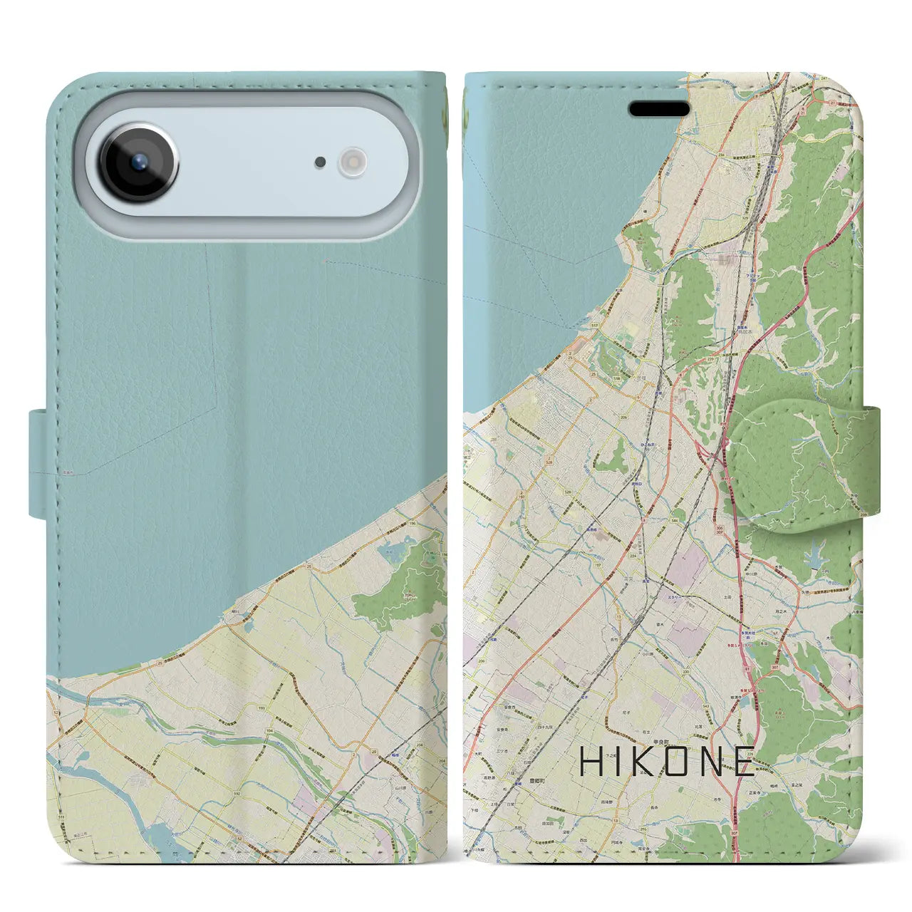 【彦根(滋賀県)】地図柄iPhoneケース(手帳タイプ)