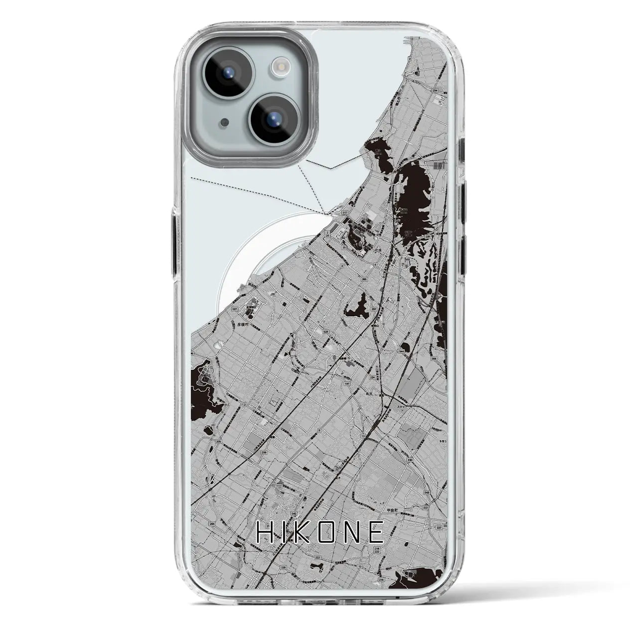 【彦根(滋賀県)】地図柄iPhoneケース(MagSafeタイプ)