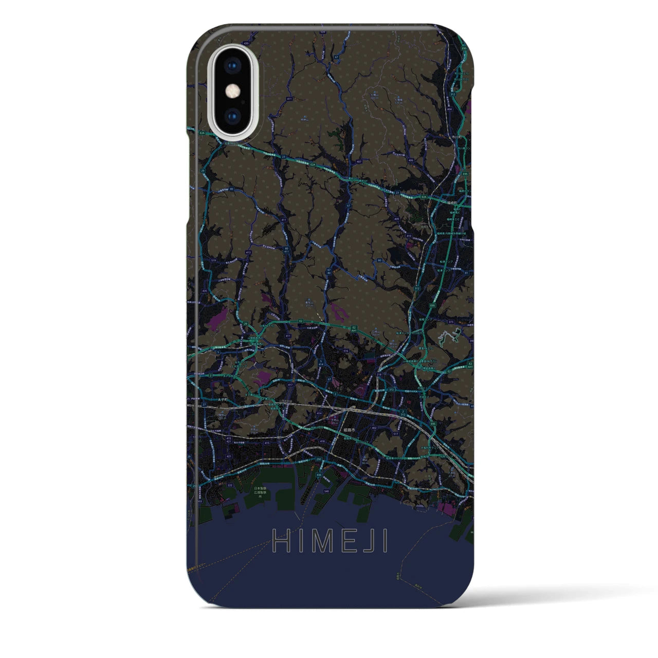 【姫路2(兵庫県)】地図柄iPhoneケース(バックカバータイプ)