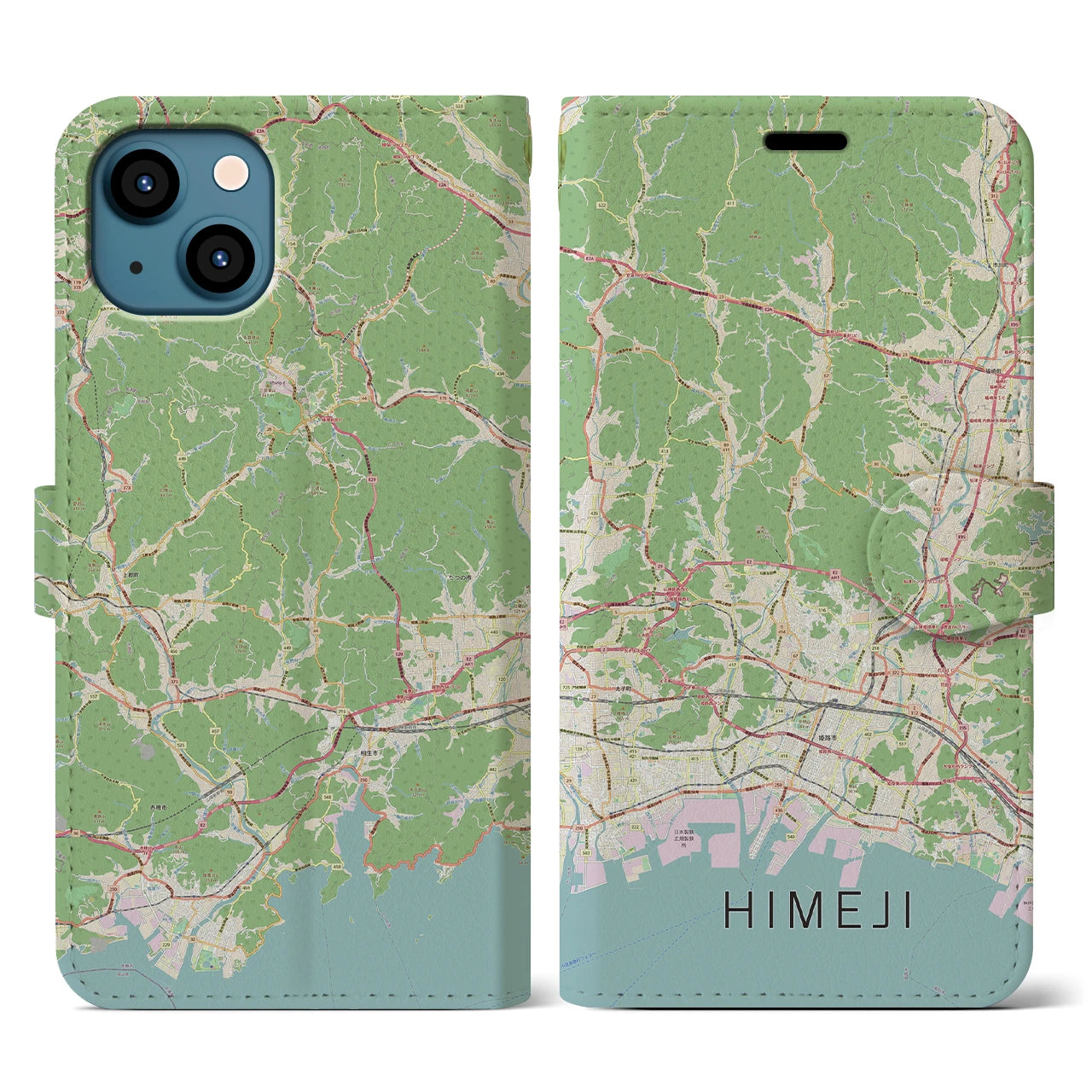 【姫路2(兵庫県)】地図柄iPhoneケース(手帳タイプ)