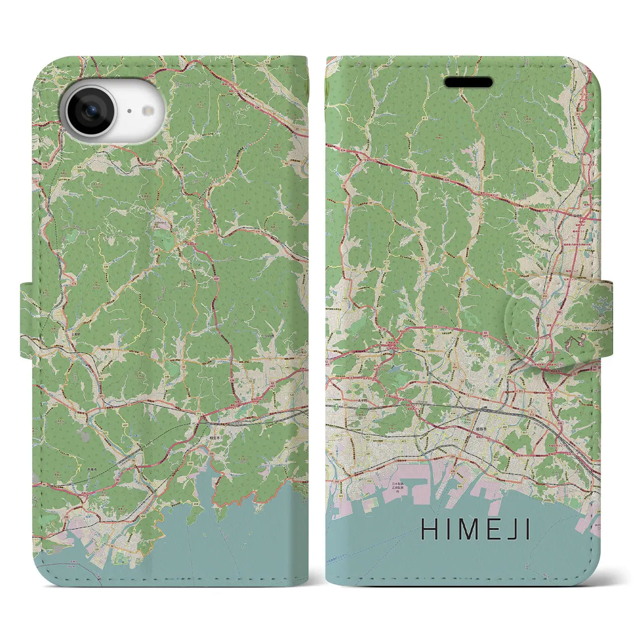 【姫路2(兵庫県)】地図柄iPhoneケース(手帳タイプ)