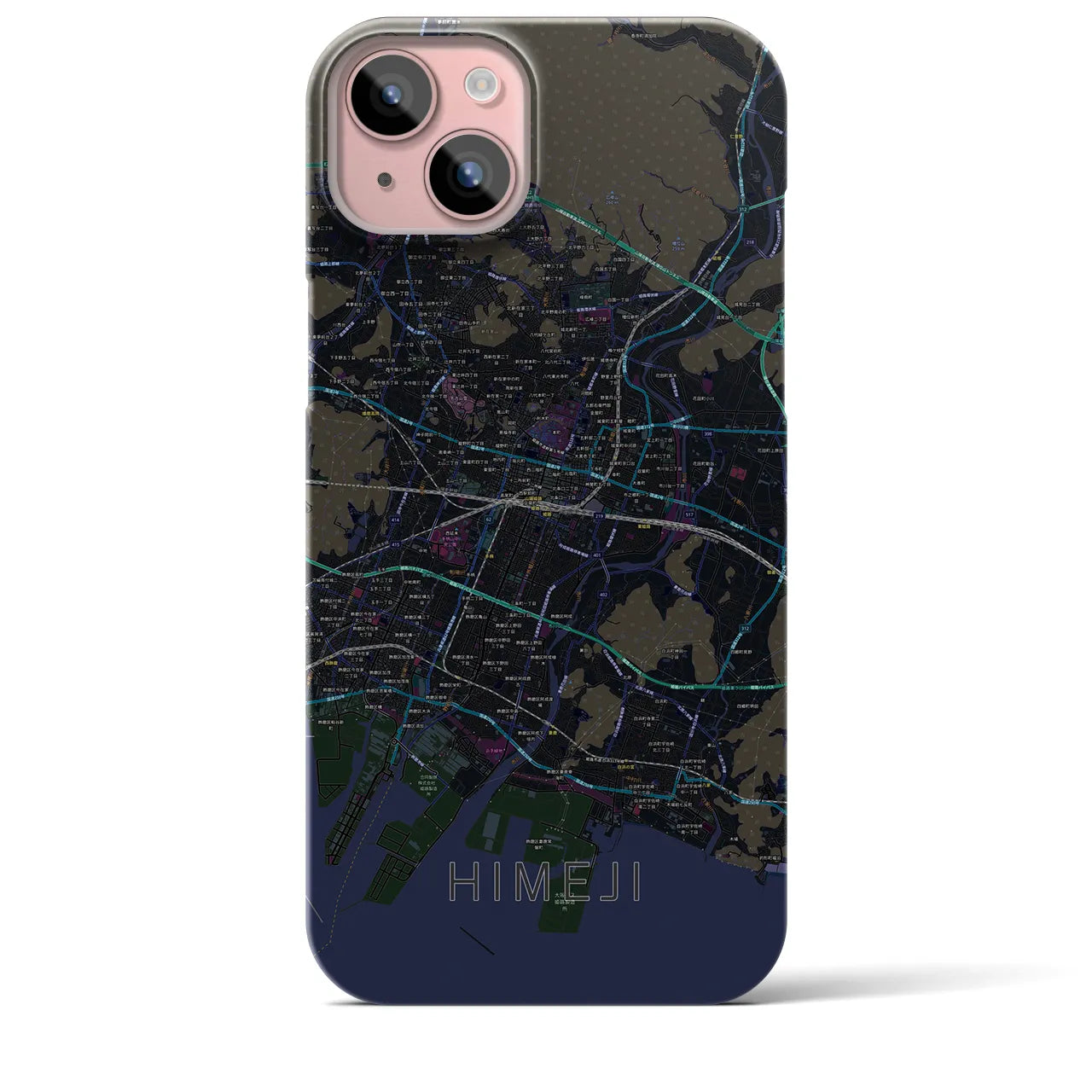 【姫路(兵庫県)】地図柄iPhoneケース(バックカバータイプ)