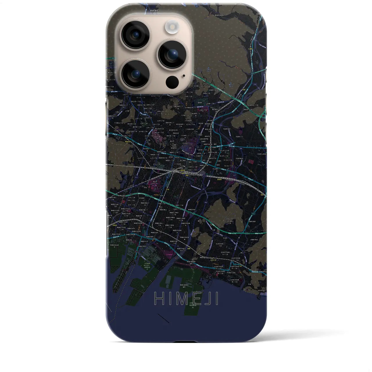 【姫路(兵庫県)】地図柄iPhoneケース(バックカバータイプ)