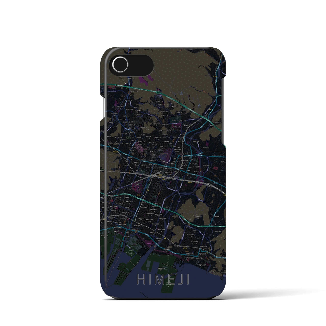 【姫路(兵庫県)】地図柄iPhoneケース(バックカバータイプ)