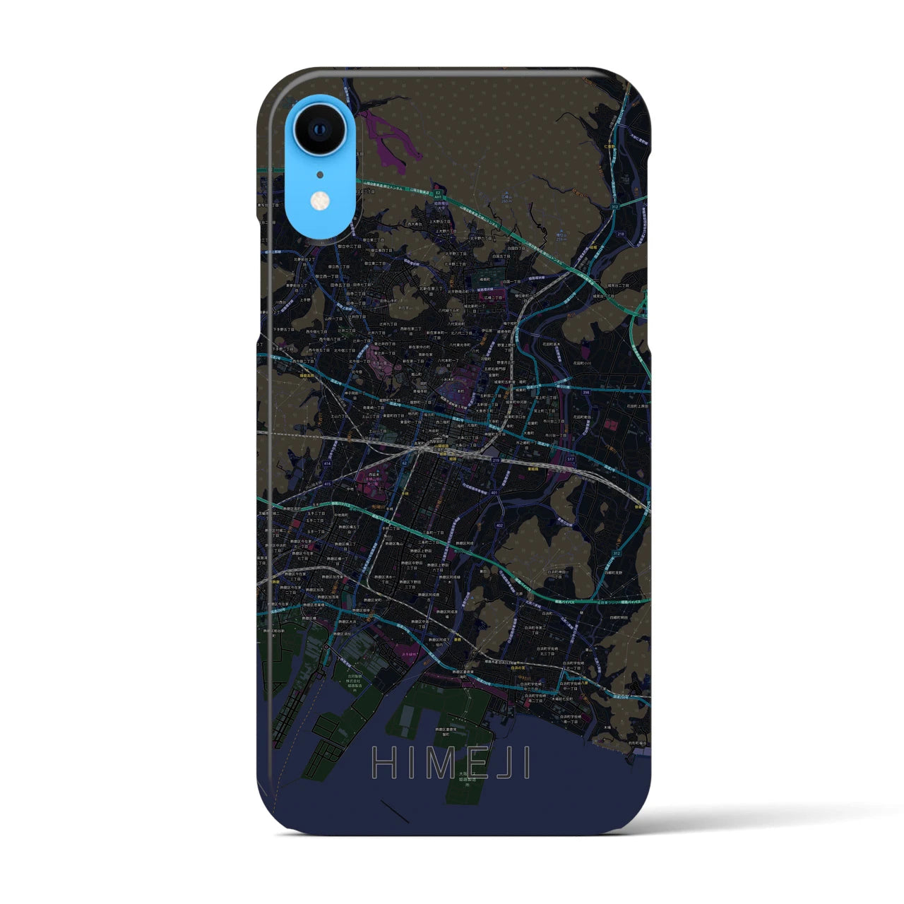 【姫路(兵庫県)】地図柄iPhoneケース(バックカバータイプ)