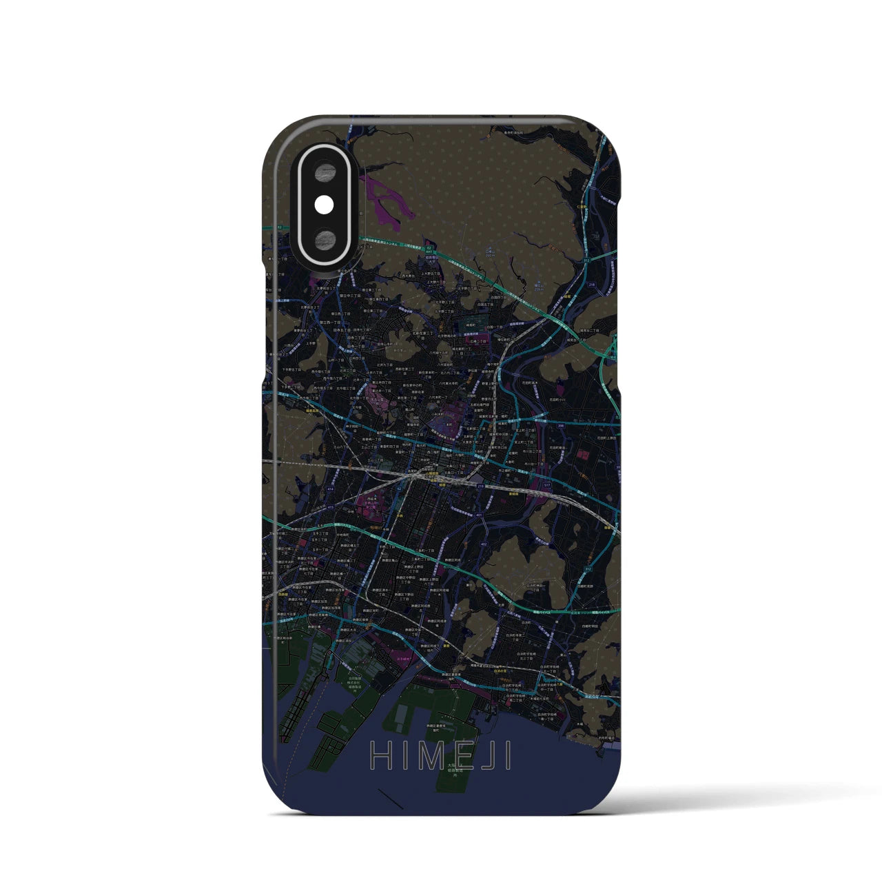 【姫路(兵庫県)】地図柄iPhoneケース(バックカバータイプ)