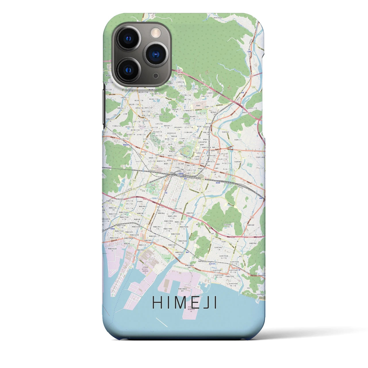 【姫路(兵庫県)】地図柄iPhoneケース(バックカバータイプ)ナチュラル・iPhone 11 Pro Max 用