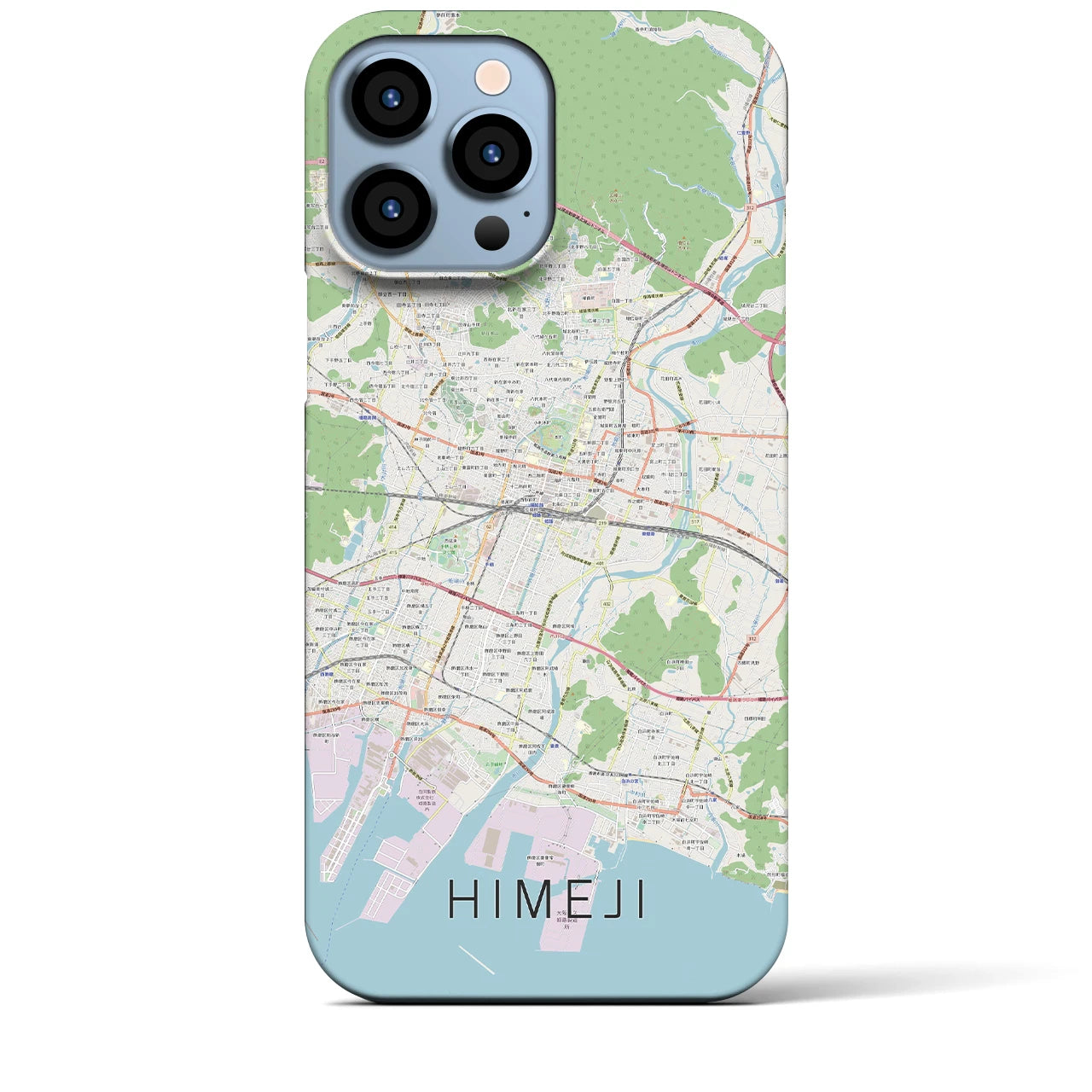 【姫路(兵庫県)】地図柄iPhoneケース(バックカバータイプ)