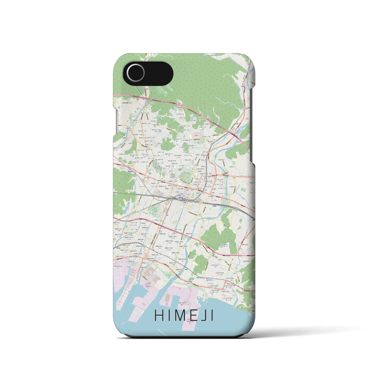 【姫路(兵庫県)】地図柄iPhoneケース(バックカバータイプ)