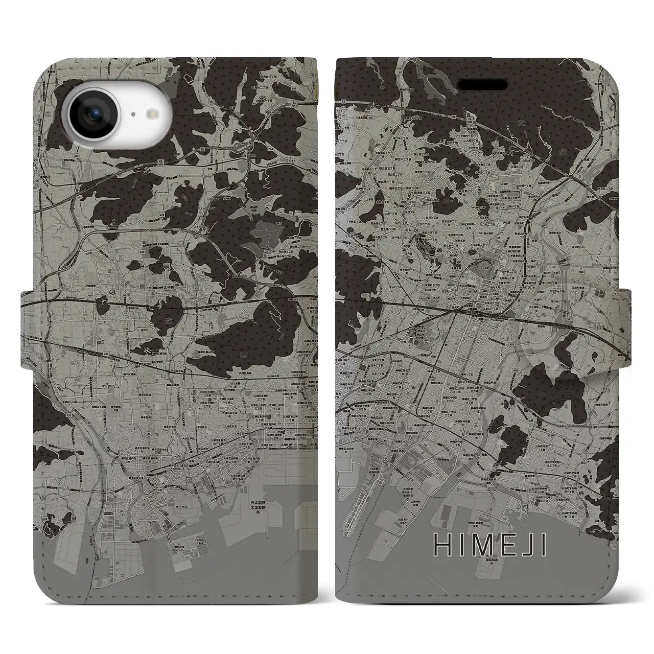 【姫路(兵庫県)】地図柄iPhoneケース(手帳タイプ)