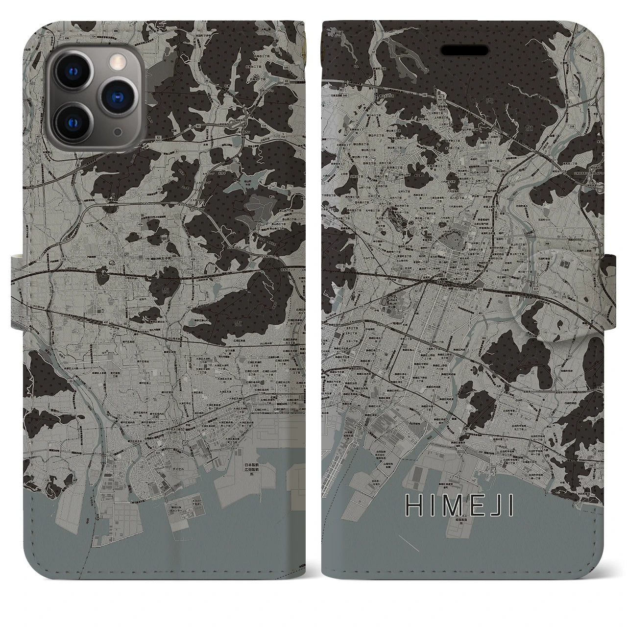 【姫路(兵庫県)】地図柄iPhoneケース(手帳タイプ)