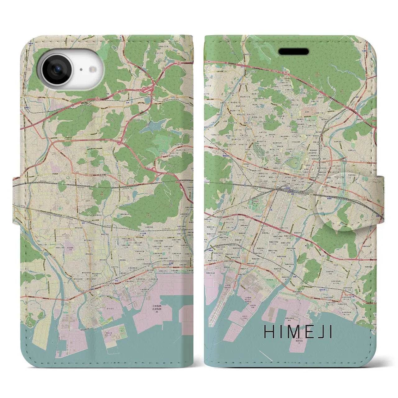 【姫路(兵庫県)】地図柄iPhoneケース(手帳タイプ)
