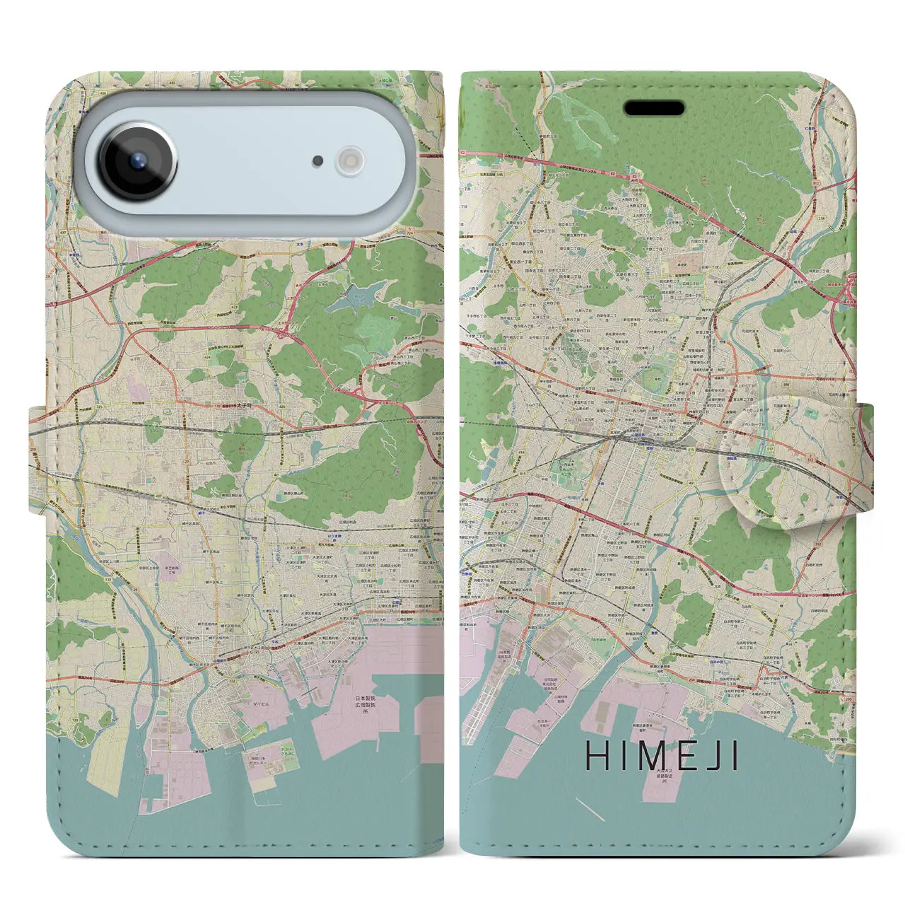 【姫路(兵庫県)】地図柄iPhoneケース(手帳タイプ)