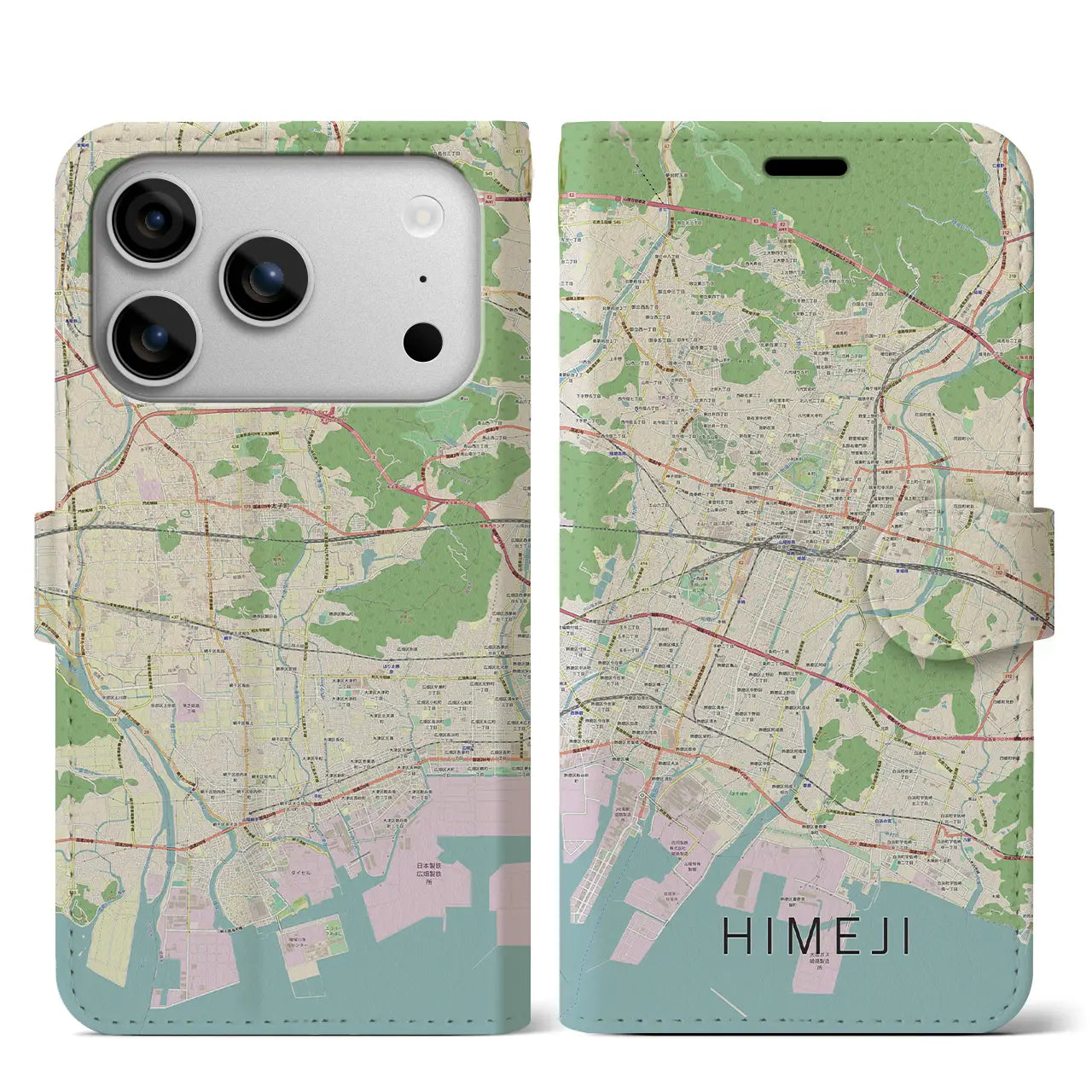 【姫路(兵庫県)】地図柄iPhoneケース(手帳タイプ)