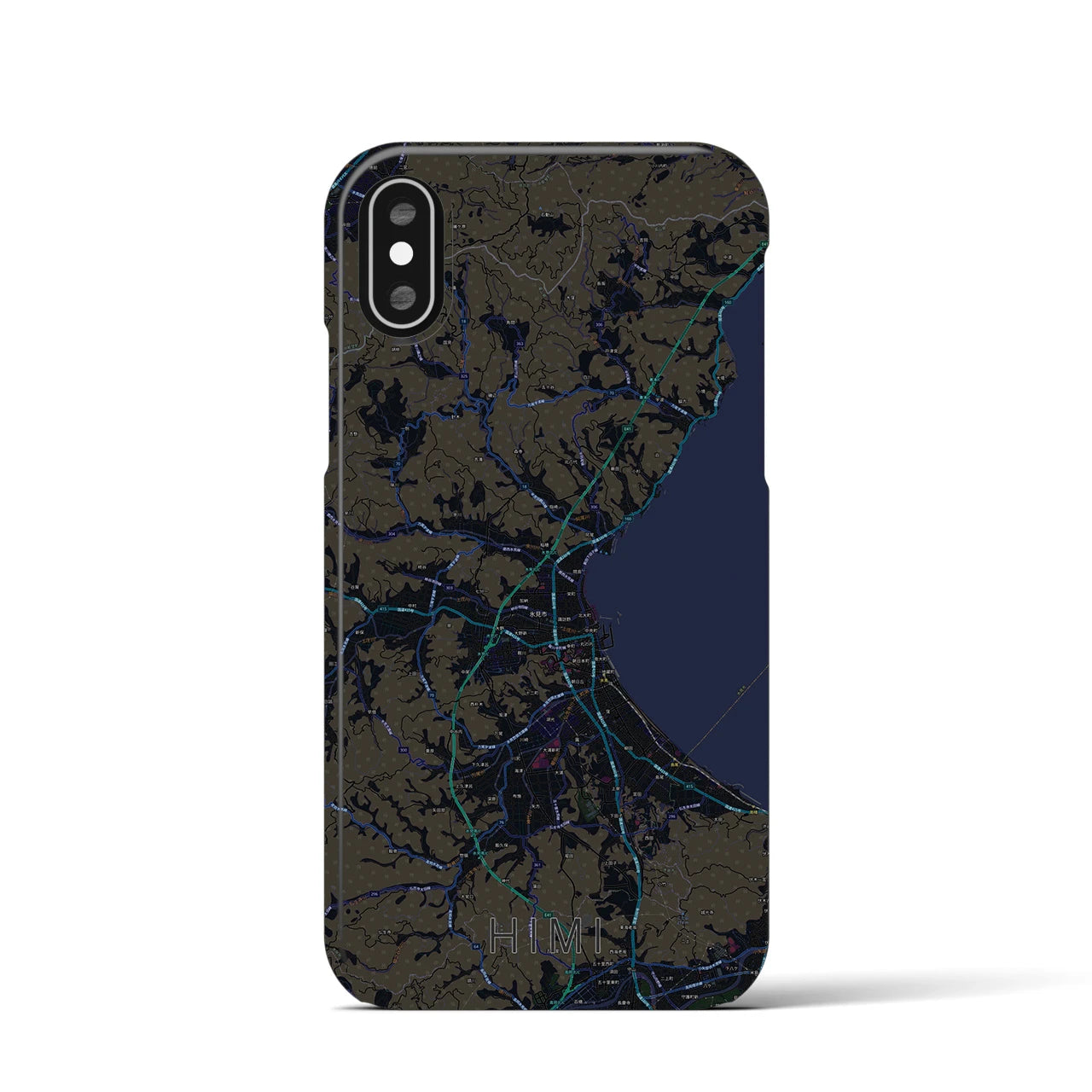 【氷見(富山県)】地図柄iPhoneケース(バックカバータイプ)