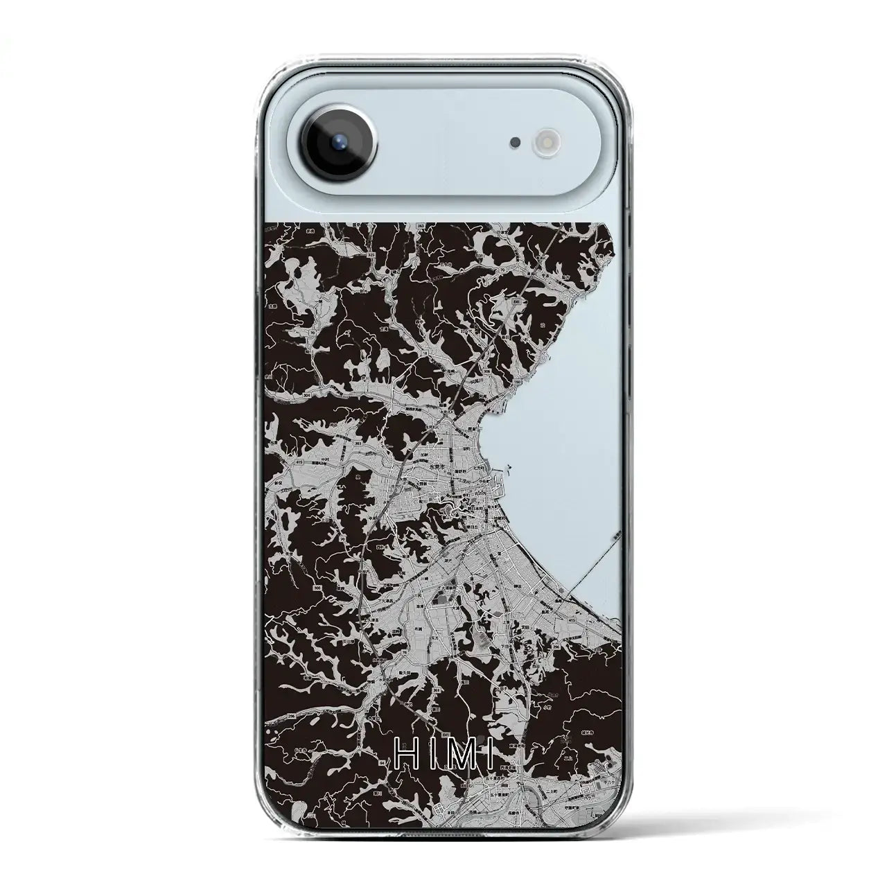 【氷見(富山県)】地図柄iPhoneケース(クリアタイプ)モノトーン・iPhone 17 Pro Max 用