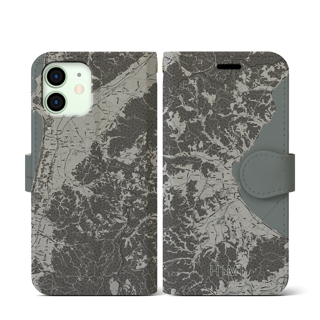 【氷見(富山県)】地図柄iPhoneケース(手帳タイプ)