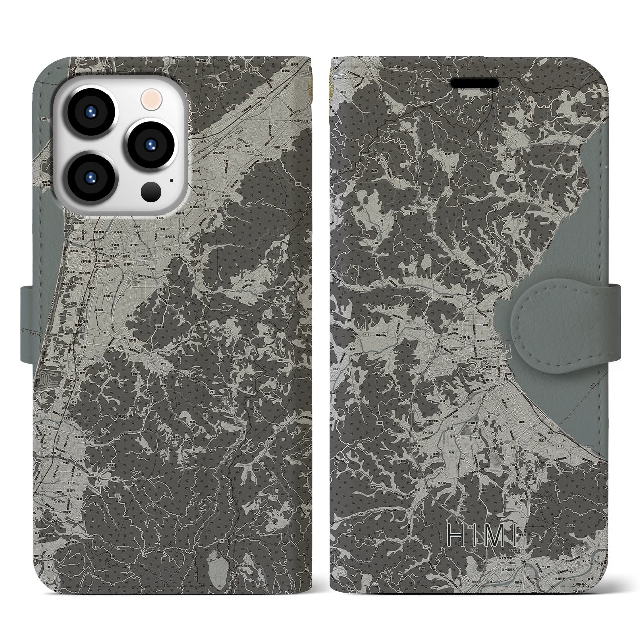 【氷見(富山県)】地図柄iPhoneケース(手帳タイプ)