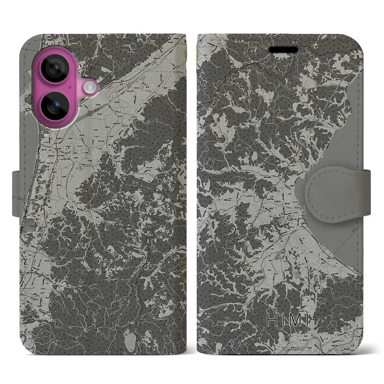 【氷見(富山県)】地図柄iPhoneケース(手帳タイプ)