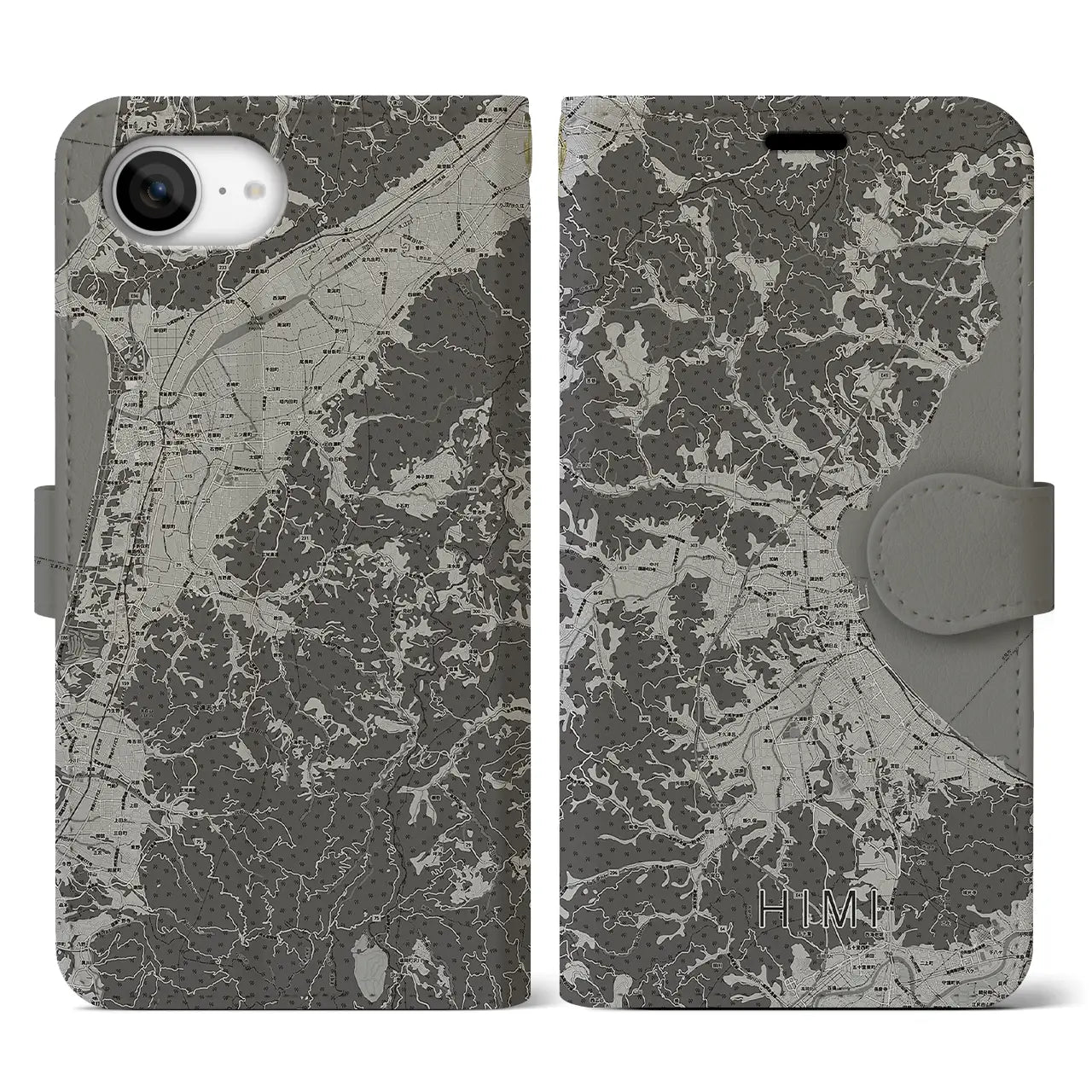 【氷見(富山県)】地図柄iPhoneケース(手帳タイプ)