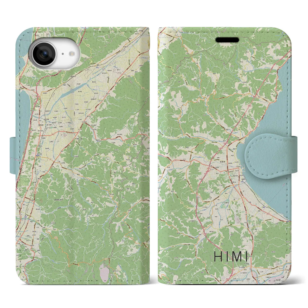 【氷見(富山県)】地図柄iPhoneケース(手帳タイプ)