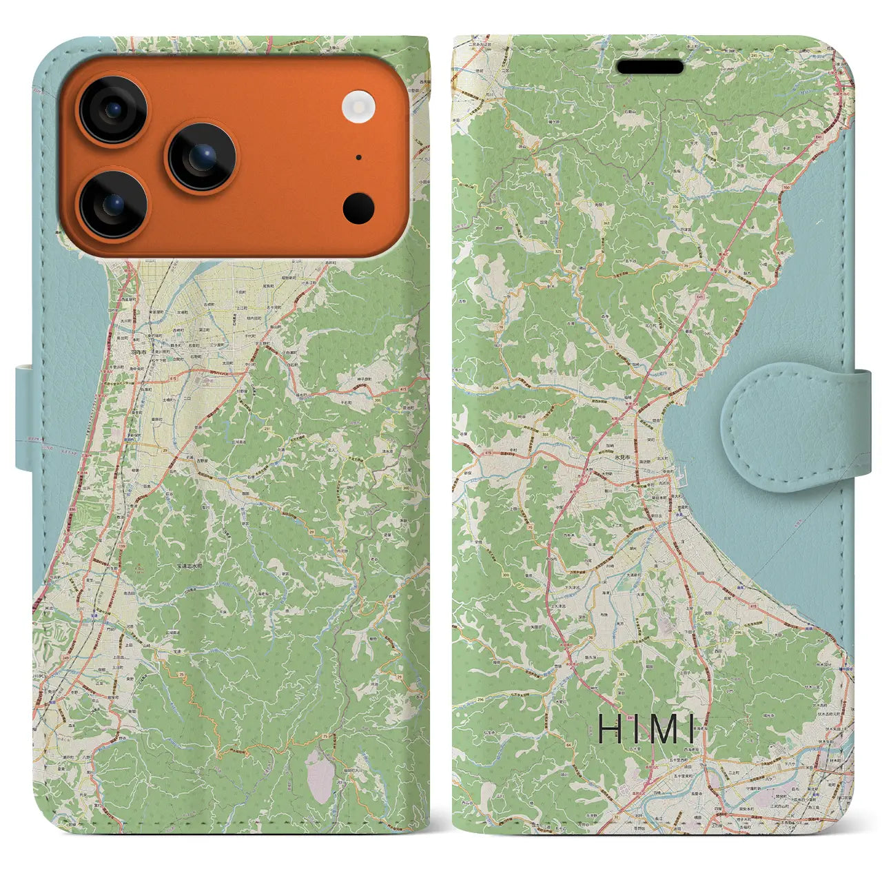 【氷見(富山県)】地図柄iPhoneケース(手帳タイプ)